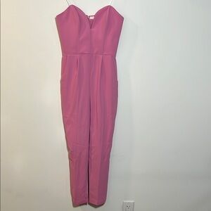 Amanda Uprichard Elegant Pink Strapless Jumpsuit